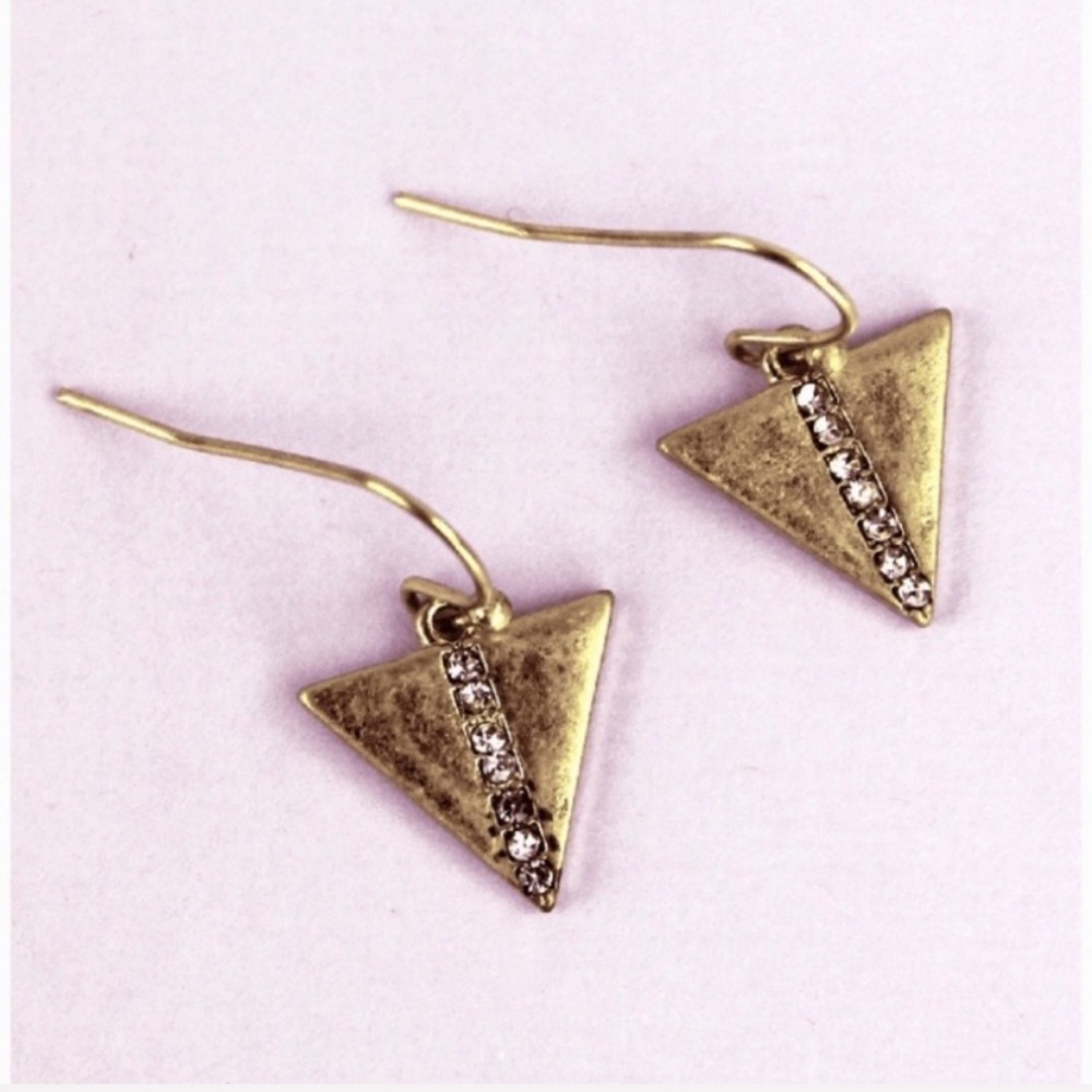Crystal Accent Triangle Earrings
